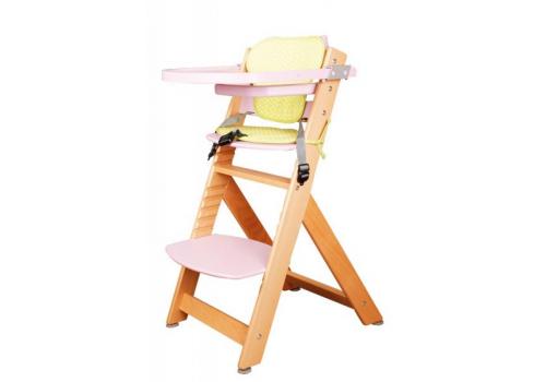 Jídelní židle dětská rostoucí přírodní/růžová