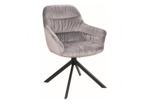 Jídelní čalouněná židle STORY velvet, šedá/černá