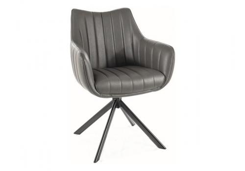 Jídelní čalouněná židle ROZI ekokůže šedá/černá